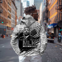 I Have A Dream MLK Zip Hoodie Newspaper Grunge Style - Wonder Print Shop