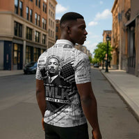 I Have A Dream MLK Zipper Polo Shirt Newspaper Grunge Style - Wonder Print Shop