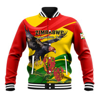 Zimbabwe Independence Day Baseball Jacket Chapungu Bird With Flame Lily - Wonder Print Shop