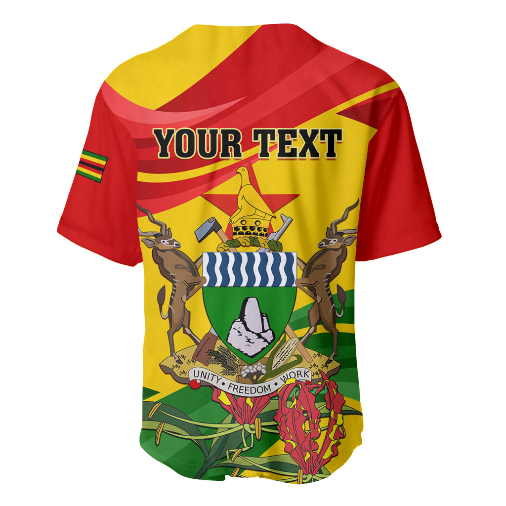 Zimbabwe Independence Day Baseball Jersey Chapungu Bird With Flame Lily - Wonder Print Shop