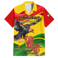 Zimbabwe Independence Day Family Matching Off Shoulder Short Dress and Hawaiian Shirt Chapungu Bird With Flame Lily - Wonder Print Shop