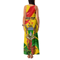 Zimbabwe Independence Day Family Matching Tank Maxi Dress and Hawaiian Shirt Chapungu Bird With Flame Lily - Wonder Print Shop