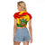Zimbabwe Independence Day Raglan Cropped T Shirt Chapungu Bird With Flame Lily - Wonder Print Shop