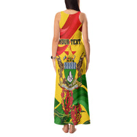 Zimbabwe Independence Day Tank Maxi Dress Chapungu Bird With Flame Lily - Wonder Print Shop