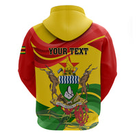 Zimbabwe Independence Day Zip Hoodie Chapungu Bird With Flame Lily - Wonder Print Shop