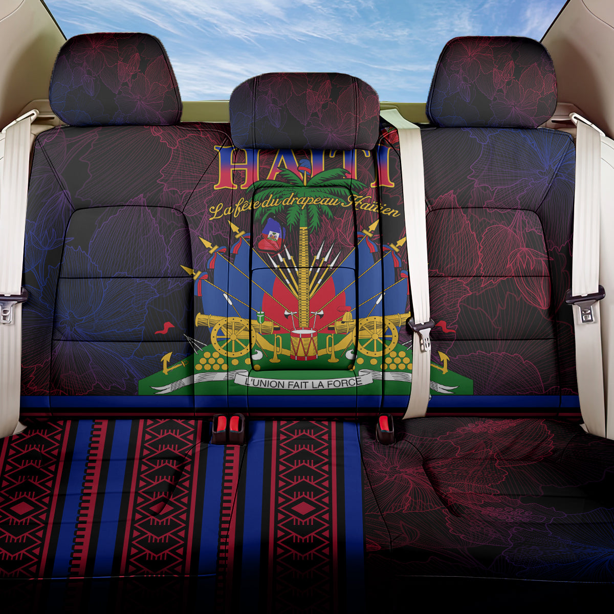 Haitian Flag Day Back Car Seat Cover La fete du drapeau Haitien - Wonder Print Shop