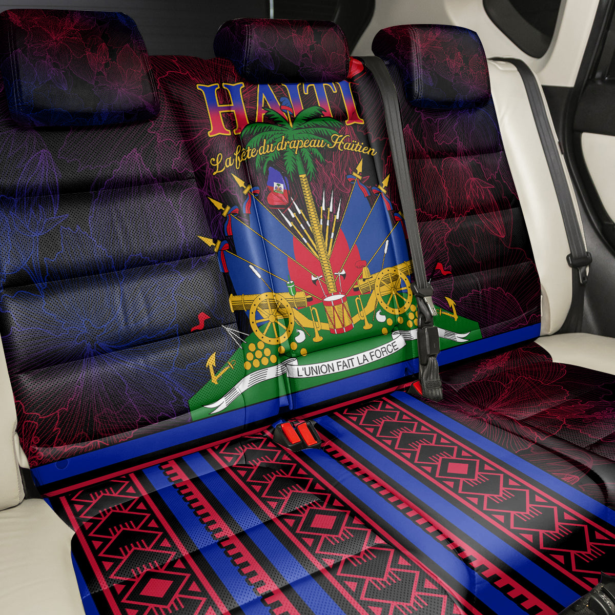 Haitian Flag Day Back Car Seat Cover La fete du drapeau Haitien - Wonder Print Shop