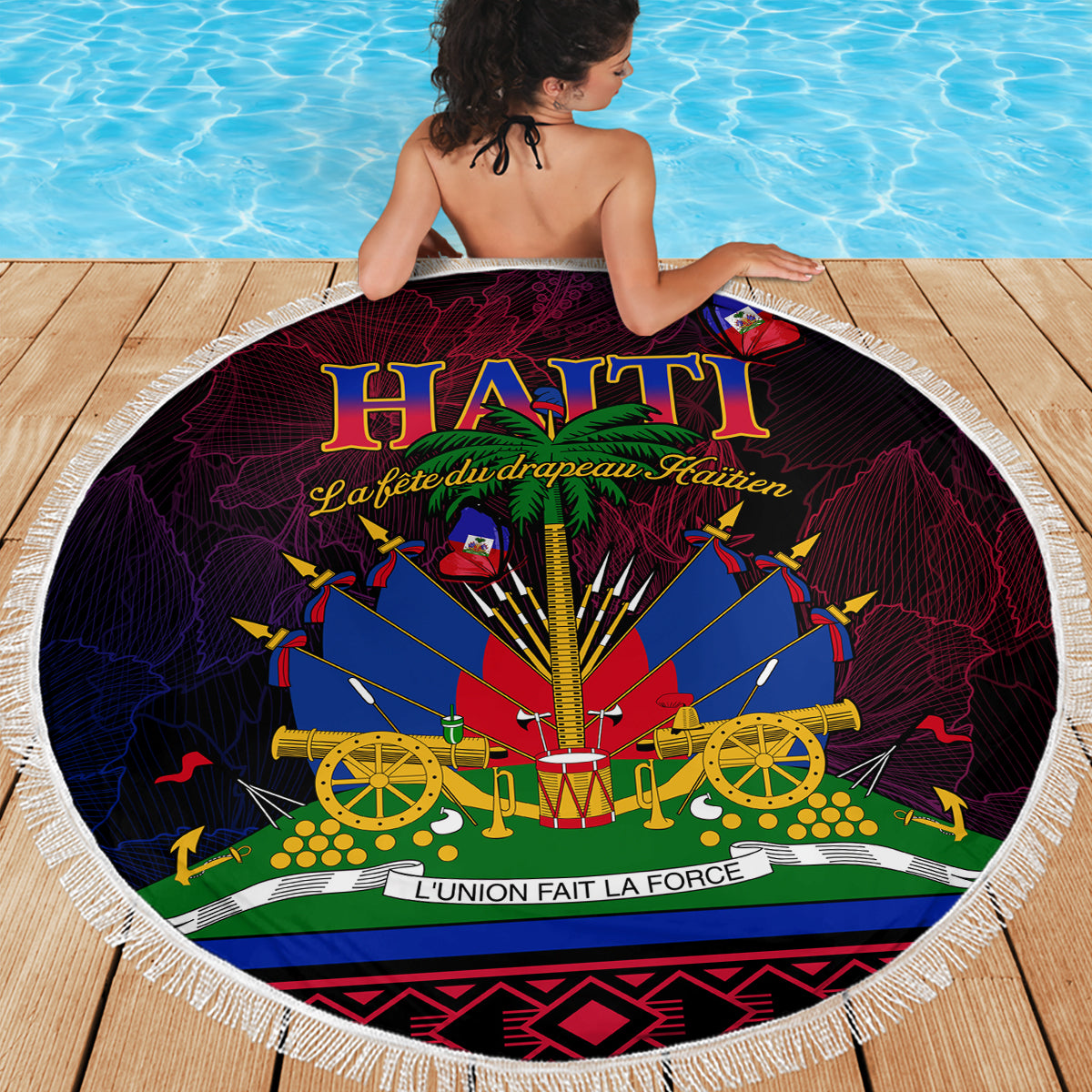 Haitian Flag Day Beach Blanket La fete du drapeau Haitien - Wonder Print Shop