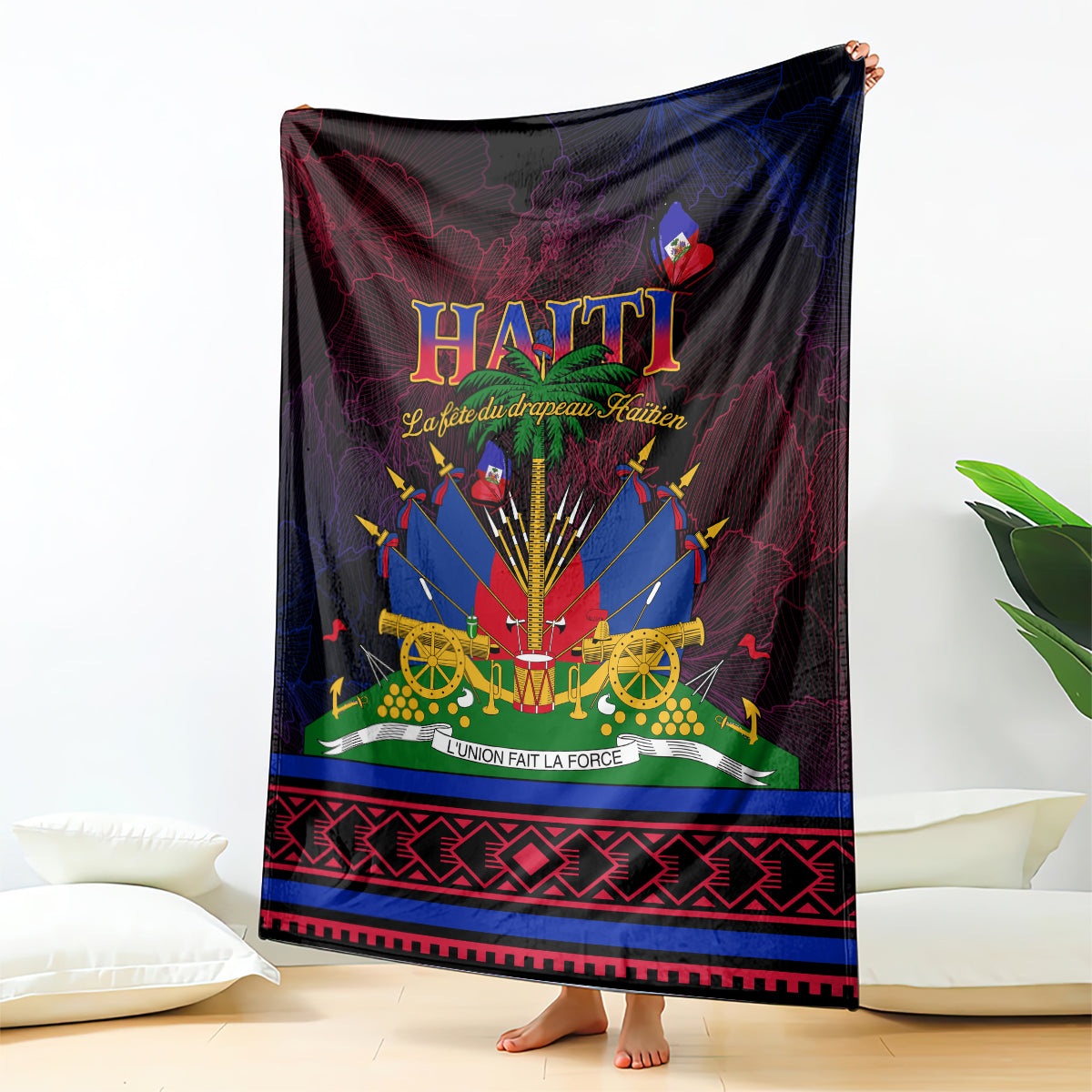 Haitian Flag Day Blanket La fete du drapeau Haitien