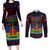 Haitian Flag Day Couples Matching Long Sleeve Bodycon Dress and Long Sleeve Button Shirt La fete du drapeau Haitien