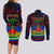 Haitian Flag Day Couples Matching Long Sleeve Bodycon Dress and Long Sleeve Button Shirt La fete du drapeau Haitien