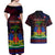 Haitian Flag Day Couples Matching Off Shoulder Maxi Dress and Hawaiian Shirt La fete du drapeau Haitien