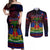 Haitian Flag Day Couples Matching Off Shoulder Maxi Dress and Long Sleeve Button Shirt La fete du drapeau Haitien