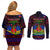 Haitian Flag Day Couples Matching Off Shoulder Short Dress and Long Sleeve Button Shirt La fete du drapeau Haitien - Wonder Print Shop