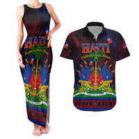 Haitian Flag Day Couples Matching Tank Maxi Dress and Hawaiian Shirt La fete du drapeau Haitien - Wonder Print Shop