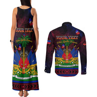 Haitian Flag Day Couples Matching Tank Maxi Dress and Long Sleeve Button Shirt La fete du drapeau Haitien - Wonder Print Shop