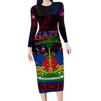 Haitian Flag Day Family Matching Long Sleeve Bodycon Dress and Hawaiian Shirt La fete du drapeau Haitien - Wonder Print Shop