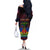 Haitian Flag Day Family Matching Off Shoulder Long Sleeve Dress and Hawaiian Shirt La fete du drapeau Haitien