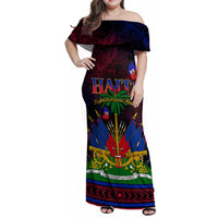 Haitian Flag Day Family Matching Off Shoulder Maxi Dress and Hawaiian Shirt La fete du drapeau Haitien - Wonder Print Shop