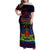 Haitian Flag Day Family Matching Off Shoulder Maxi Dress and Hawaiian Shirt La fete du drapeau Haitien