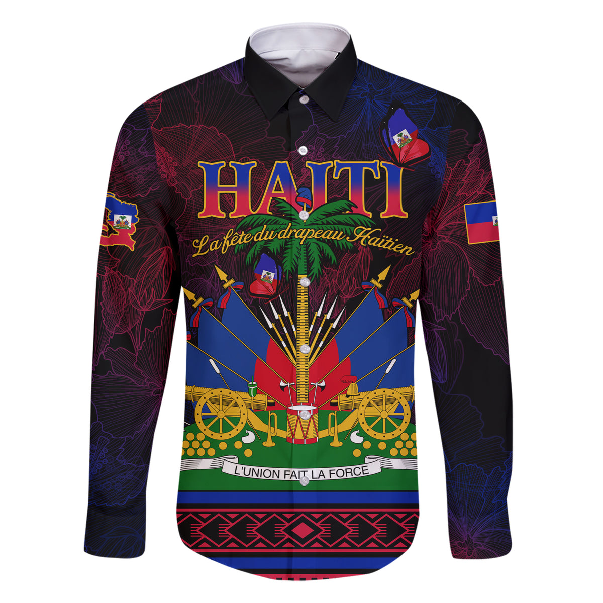 Haitian Flag Day Family Matching Short Sleeve Bodycon Dress and Hawaiian Shirt La fete du drapeau Haitien - Wonder Print Shop