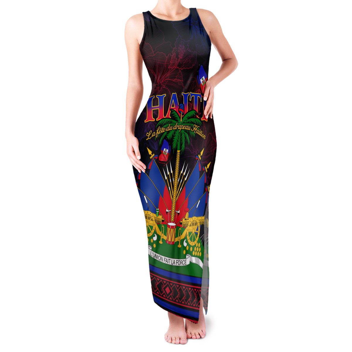 Haitian Flag Day Family Matching Tank Maxi Dress and Hawaiian Shirt La fete du drapeau Haitien - Wonder Print Shop