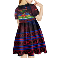 Haitian Flag Day Kid Short Sleeve Dress La fete du drapeau Haitien - Wonder Print Shop