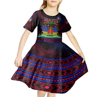 Haitian Flag Day Kid Short Sleeve Dress La fete du drapeau Haitien - Wonder Print Shop