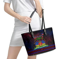 Haitian Flag Day Leather Tote Bag La fete du drapeau Haitien - Wonder Print Shop