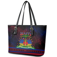 Haitian Flag Day Leather Tote Bag La fete du drapeau Haitien - Wonder Print Shop