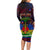 Haitian Flag Day Long Sleeve Bodycon Dress La fete du drapeau Haitien - Wonder Print Shop