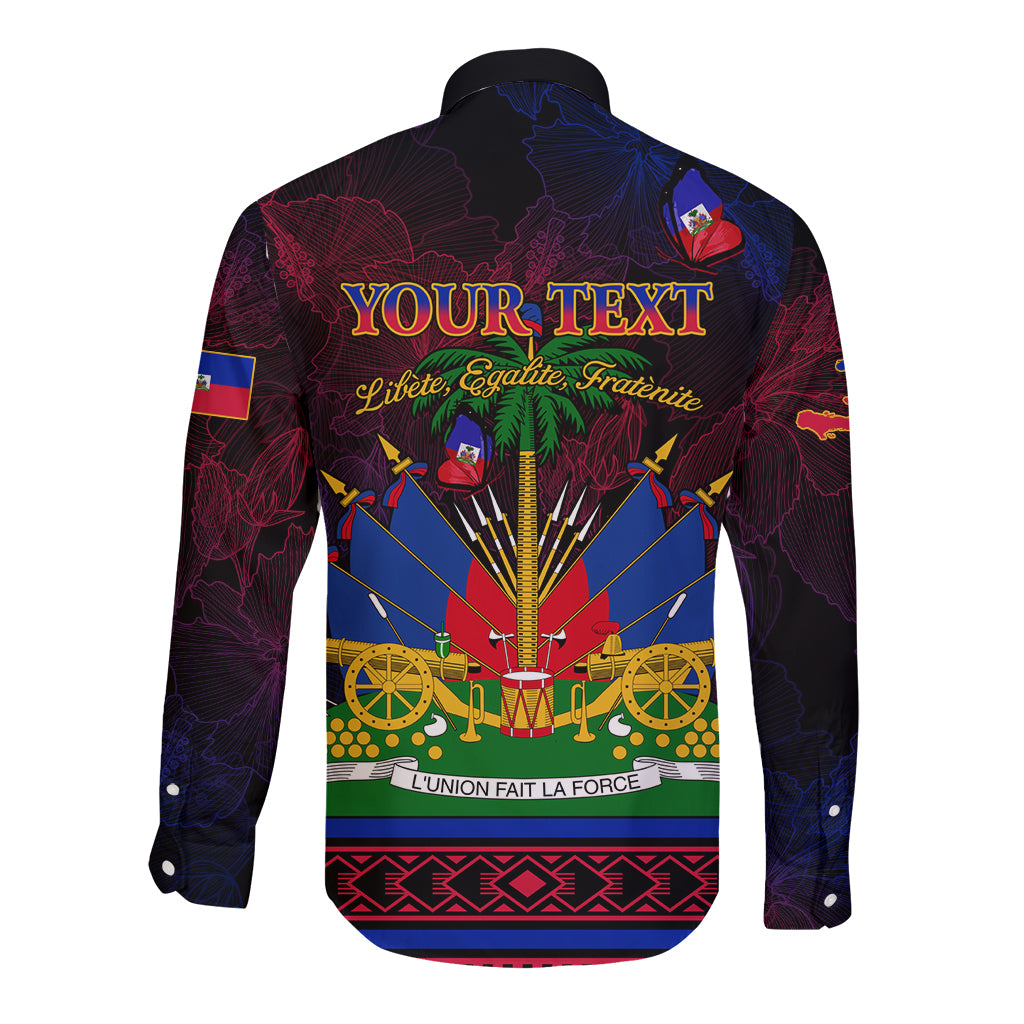Haitian Flag Day Long Sleeve Button Shirt La fete du drapeau Haitien - Wonder Print Shop