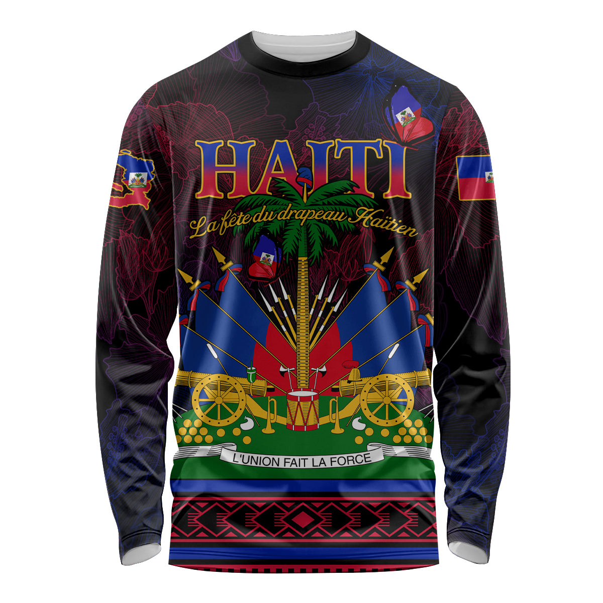 Haitian Flag Day Long Sleeve Shirt La fete du drapeau Haitien - Wonder Print Shop