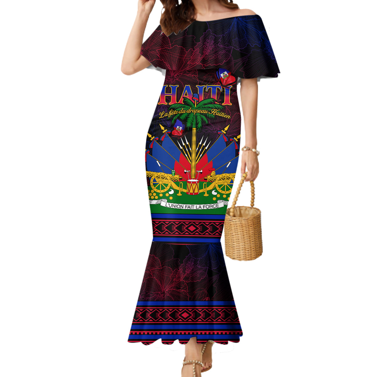 Haitian Flag Day Mermaid Dress La fete du drapeau Haitien - Wonder Print Shop