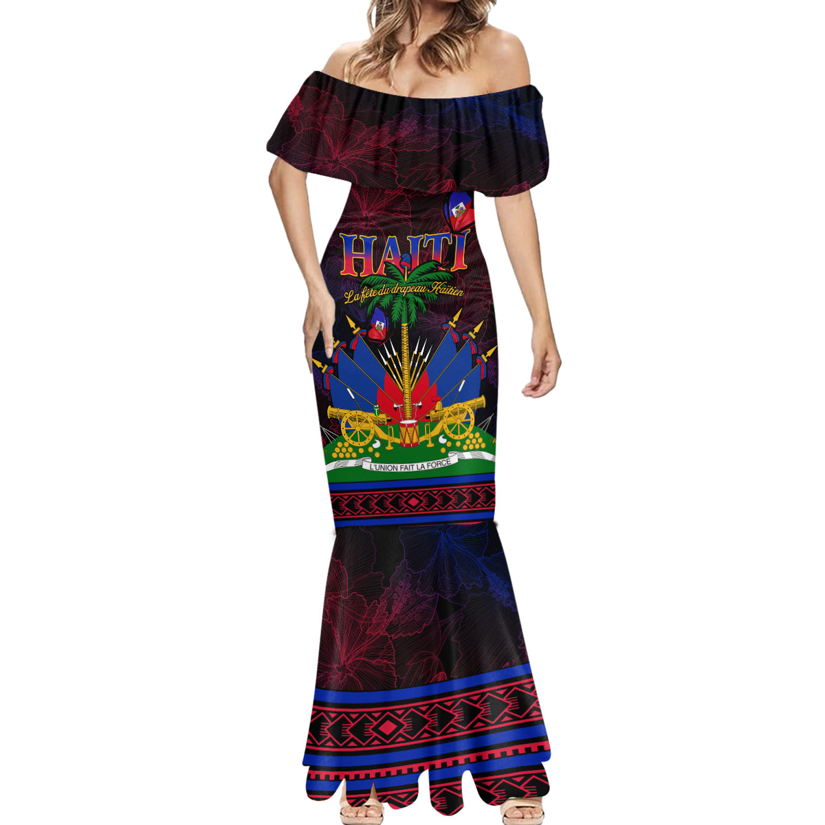 Haitian Flag Day Mermaid Dress La fete du drapeau Haitien - Wonder Print Shop