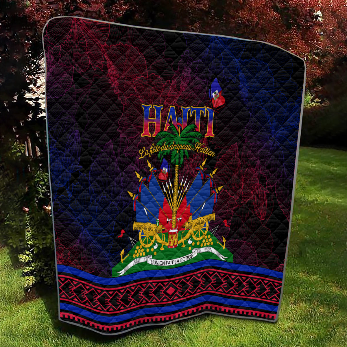Haitian Flag Day Quilt La fete du drapeau Haitien - Wonder Print Shop