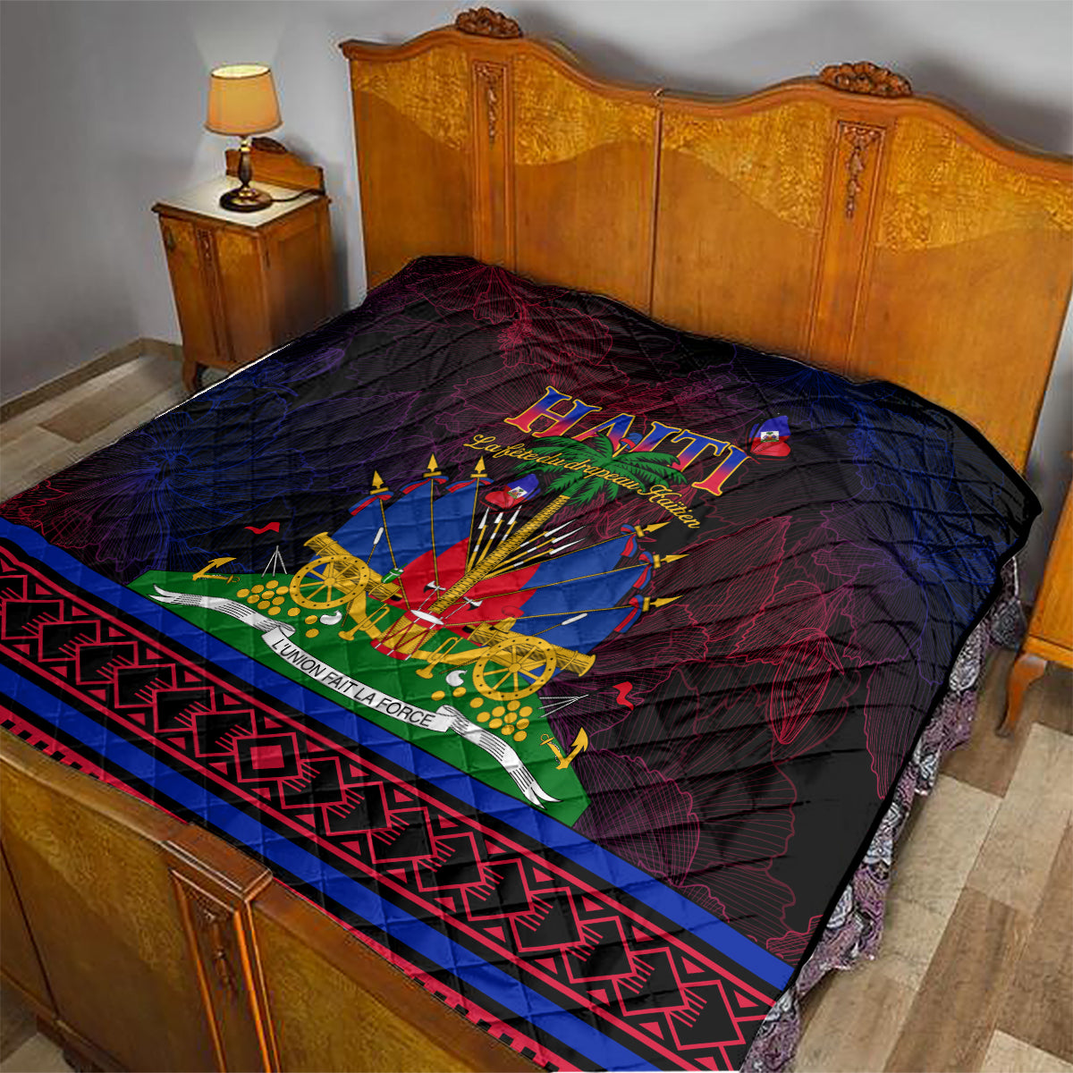 Haitian Flag Day Quilt La fete du drapeau Haitien - Wonder Print Shop