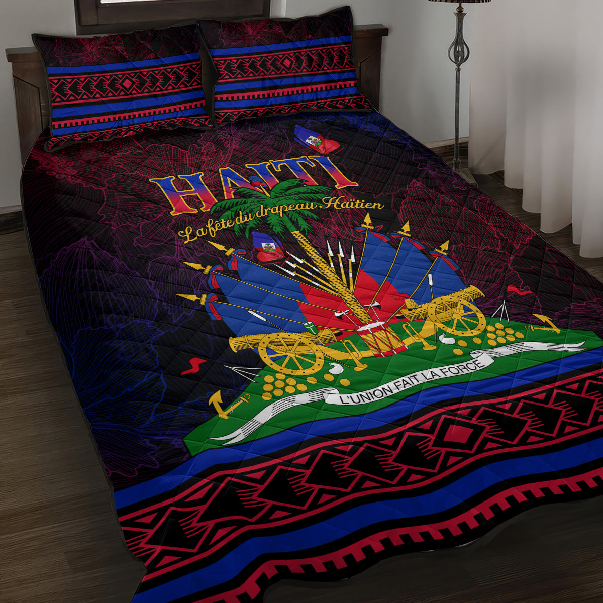 Haitian Flag Day Quilt Bed Set La fete du drapeau Haitien - Wonder Print Shop