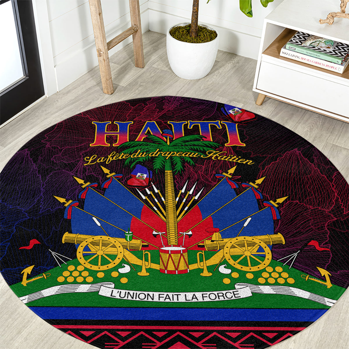 Haitian Flag Day Round Carpet La fete du drapeau Haitien