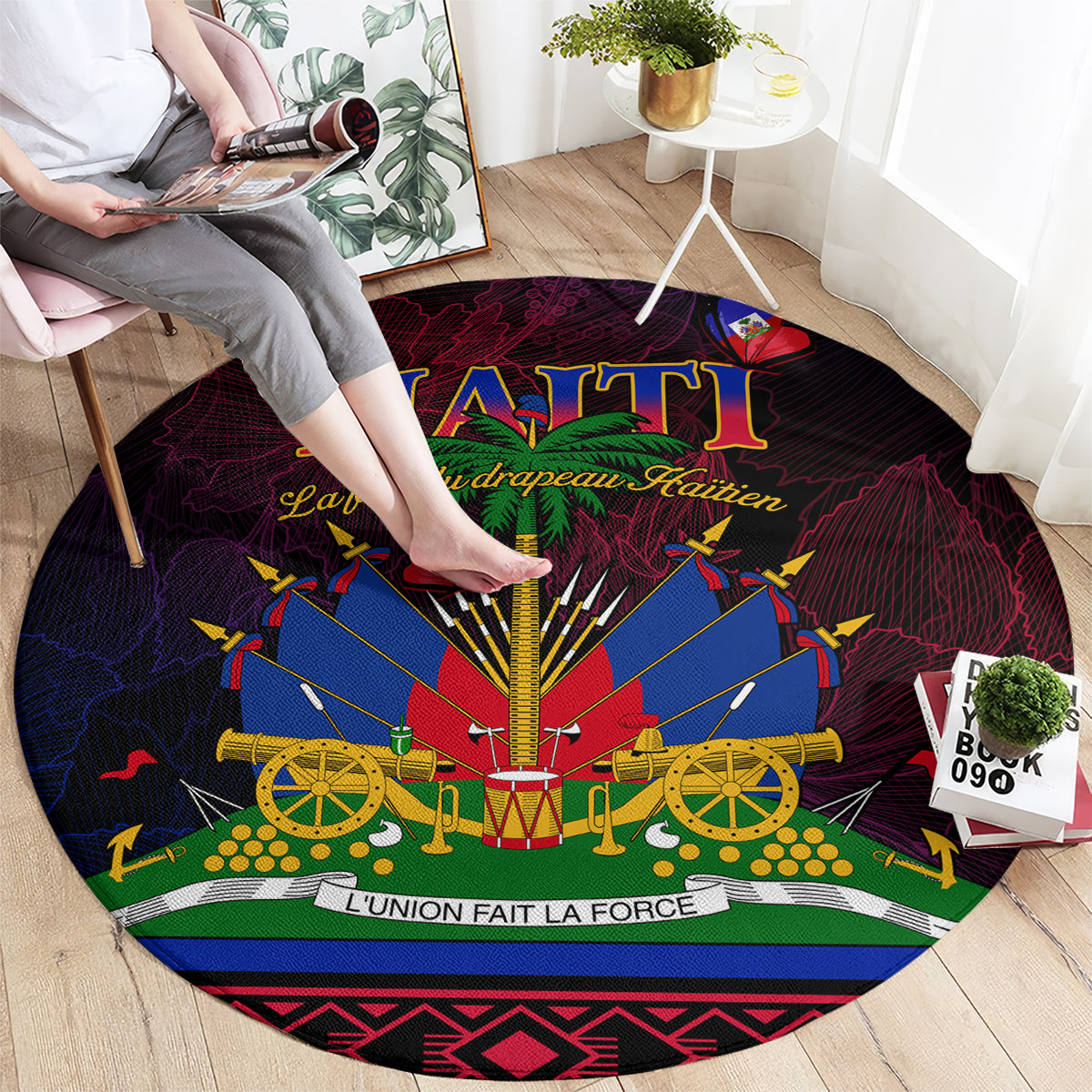 Haitian Flag Day Round Carpet La fete du drapeau Haitien