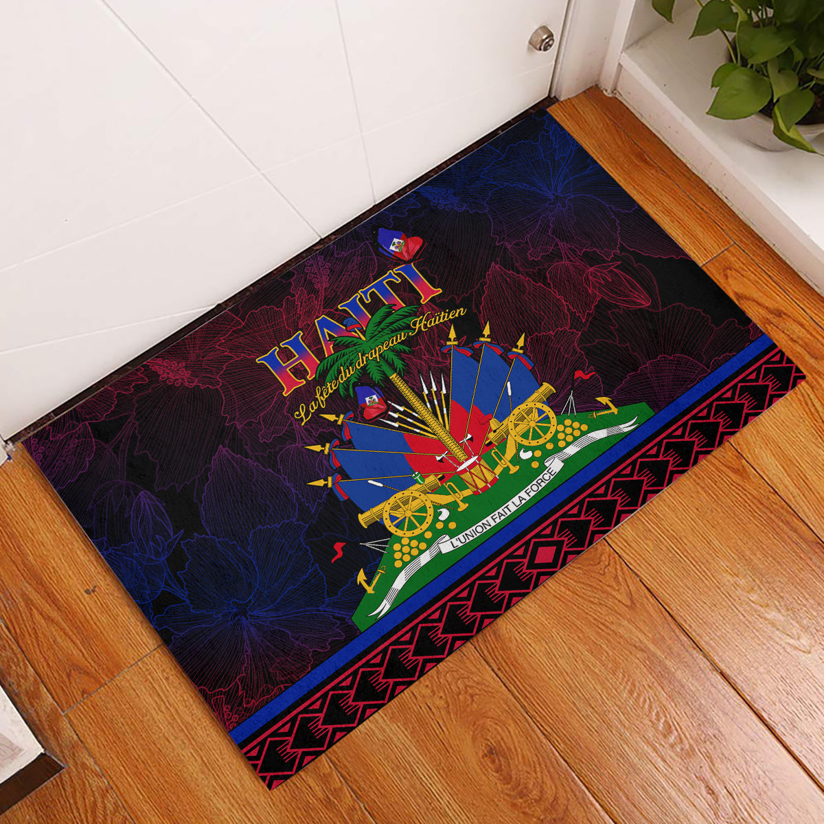 Haitian Flag Day Rubber Doormat La fete du drapeau Haitien - Wonder Print Shop