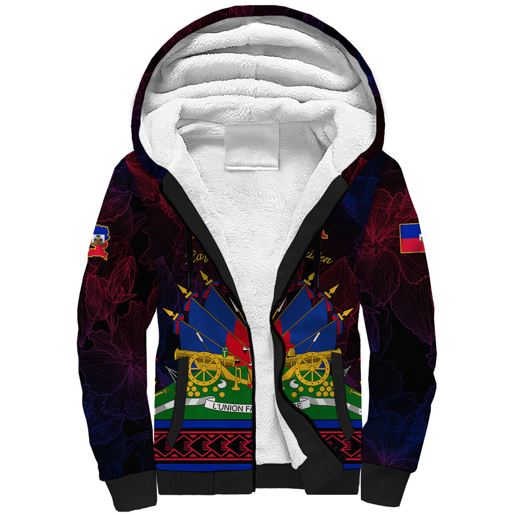 Haitian Flag Day Sherpa Hoodie La fete du drapeau Haitien - Wonder Print Shop
