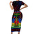 Haitian Flag Day Short Sleeve Bodycon Dress La fete du drapeau Haitien