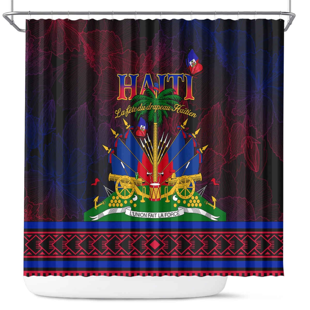 Haitian Flag Day Shower Curtain La fete du drapeau Haitien