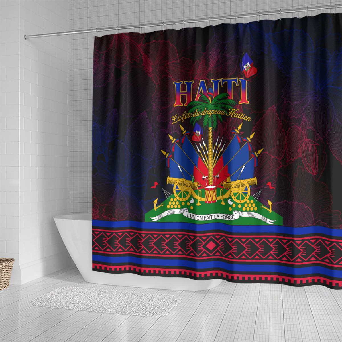 Haitian Flag Day Shower Curtain La fete du drapeau Haitien