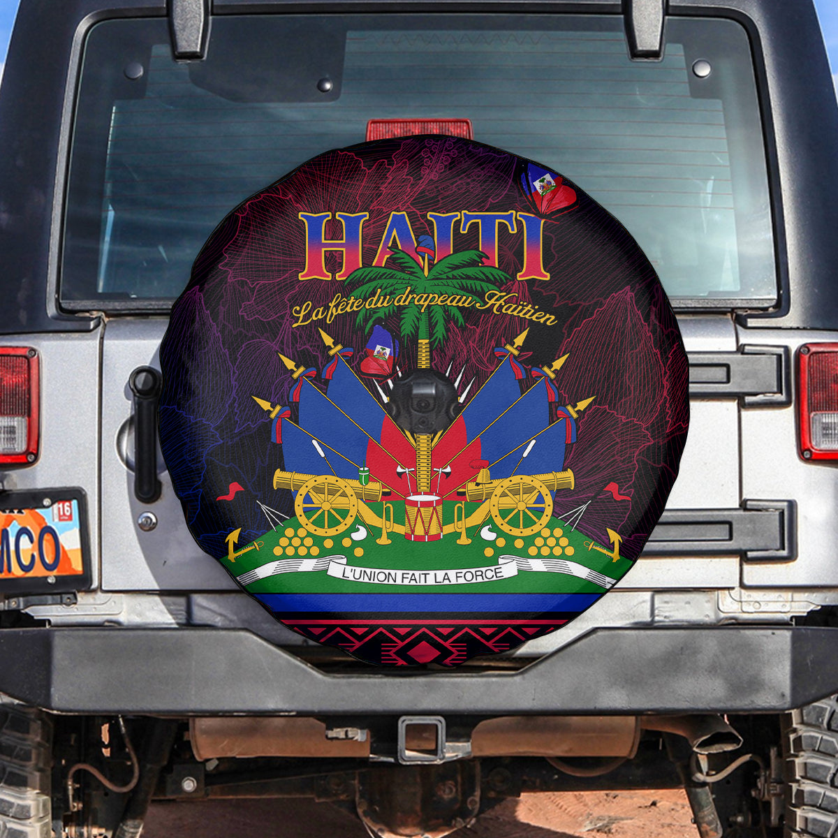 Haitian Flag Day Spare Tire Cover La fete du drapeau Haitien - Wonder Print Shop