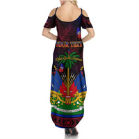 Haitian Flag Day Summer Maxi Dress La fete du drapeau Haitien - Wonder Print Shop