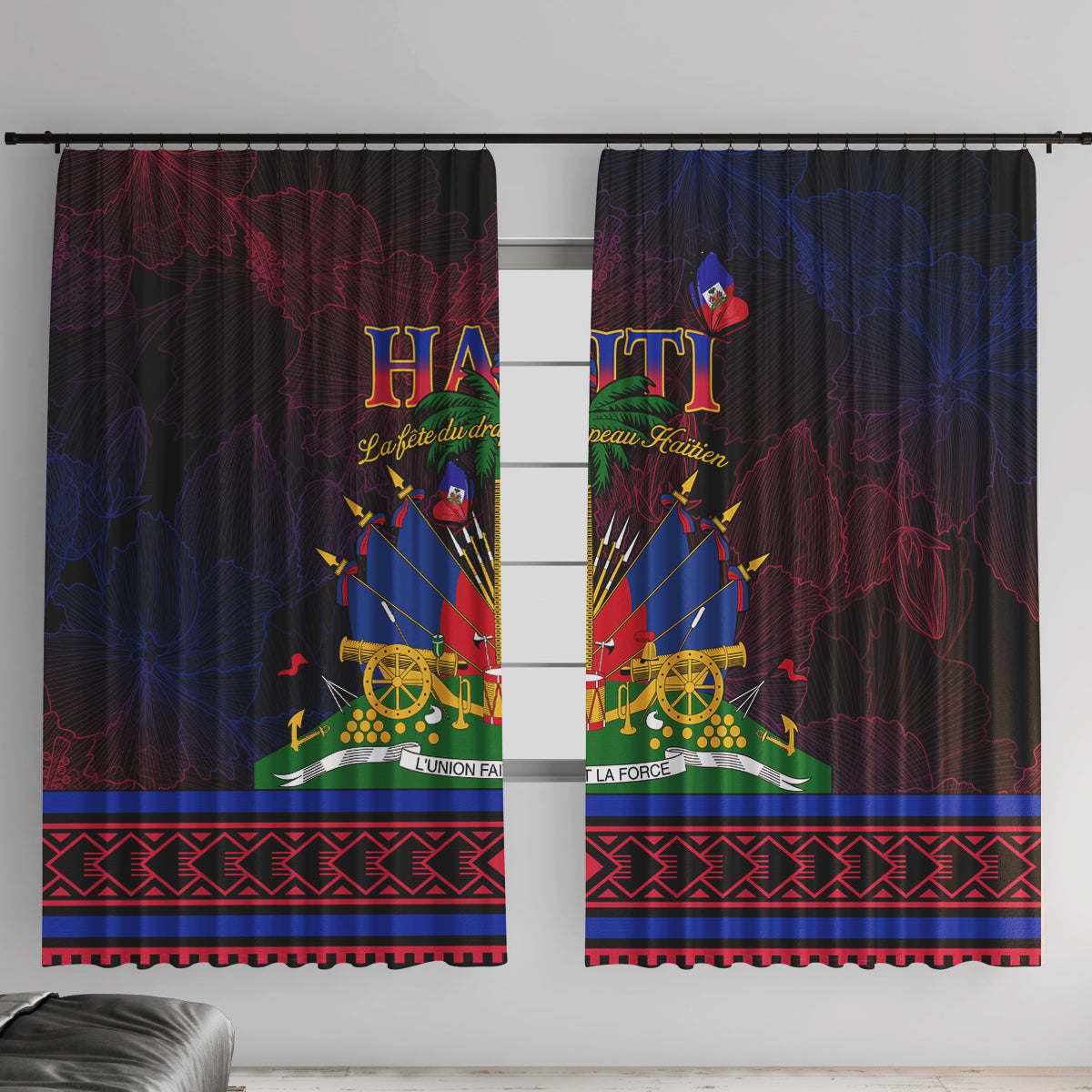 Haitian Flag Day Window Curtain La fete du drapeau Haitien - Wonder Print Shop