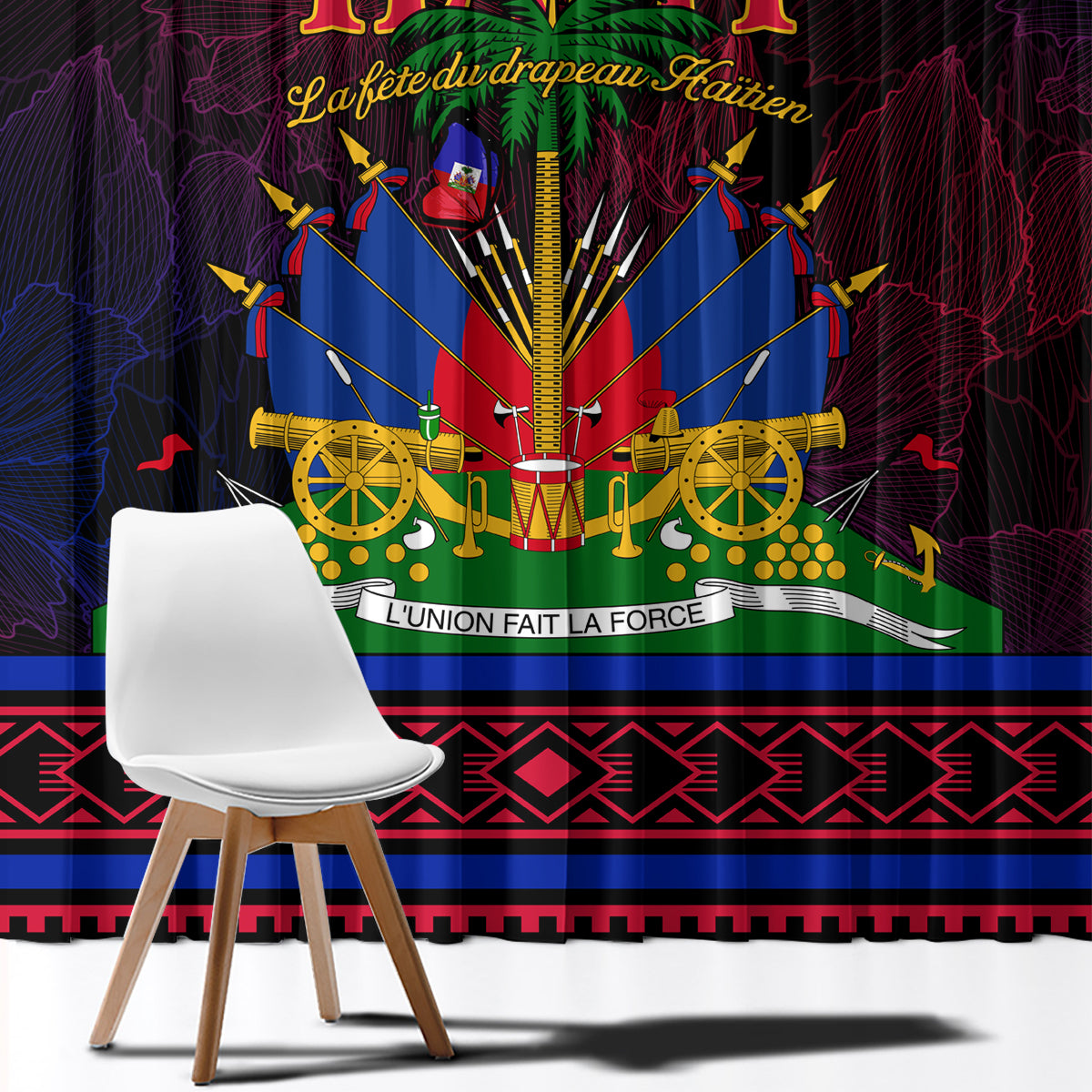 Haitian Flag Day Window Curtain La fete du drapeau Haitien - Wonder Print Shop
