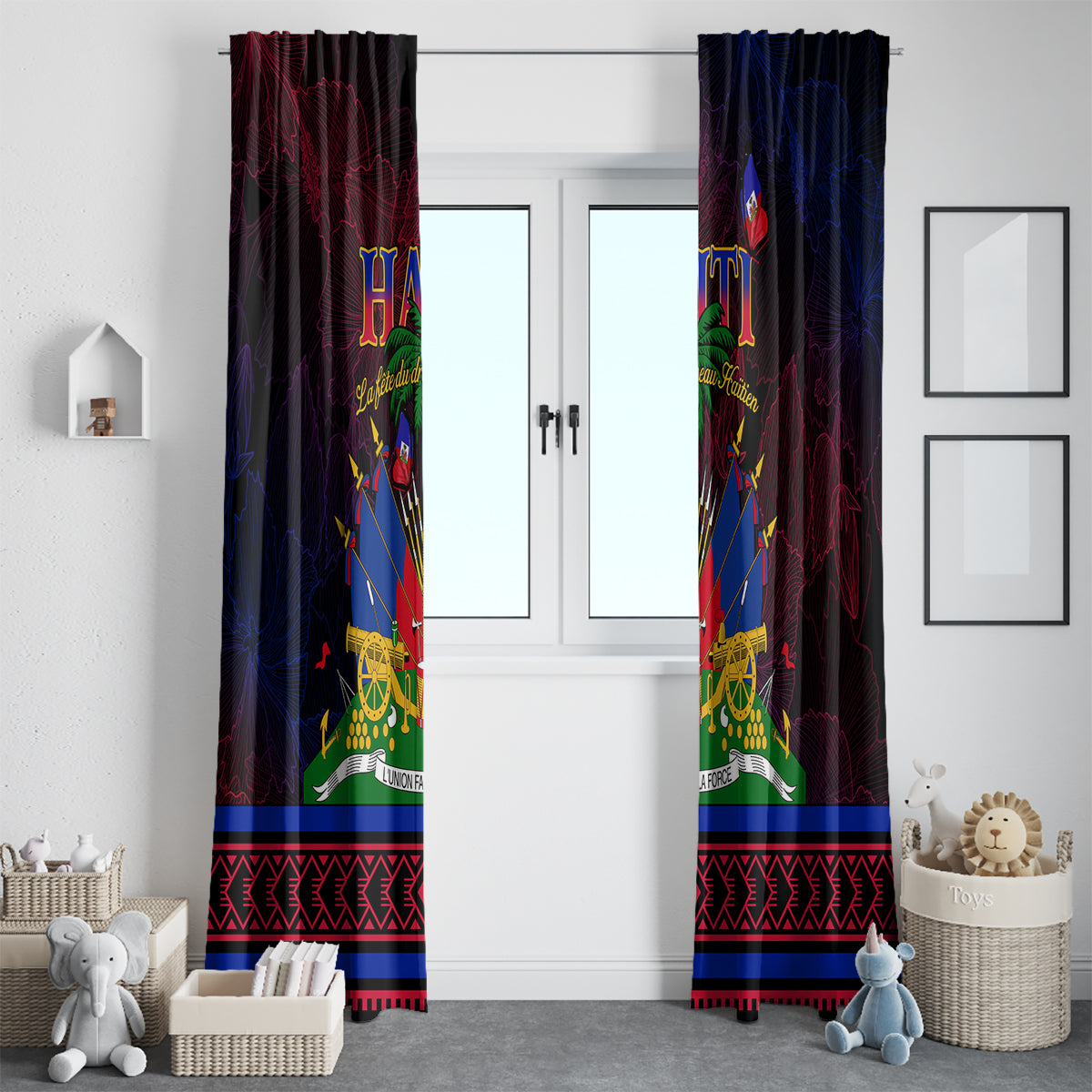 Haitian Flag Day Window Curtain La fete du drapeau Haitien - Wonder Print Shop